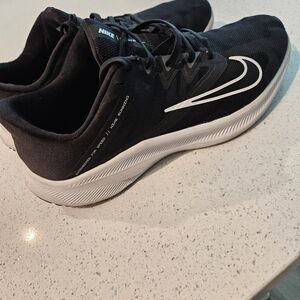 Nike Black Running Shoes with White Swoosh